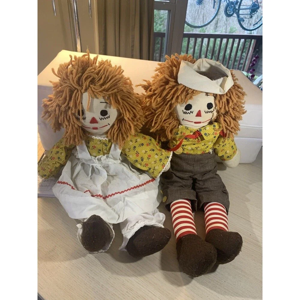 Vtg Raggedy Ann & Andy Dolls Handmade 20